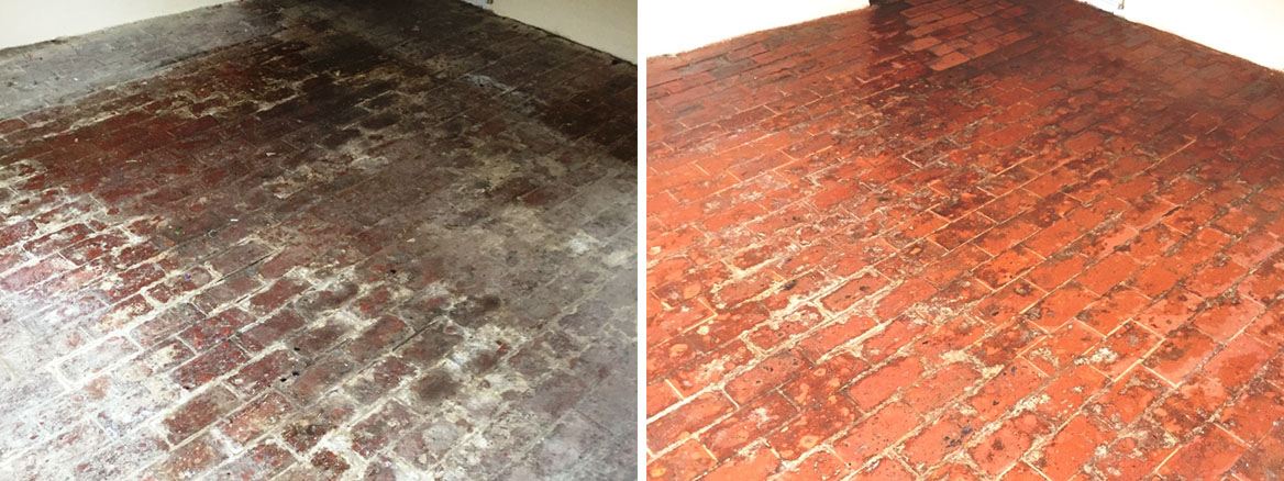 100 Year Old Brick Floor Before After Cleaning