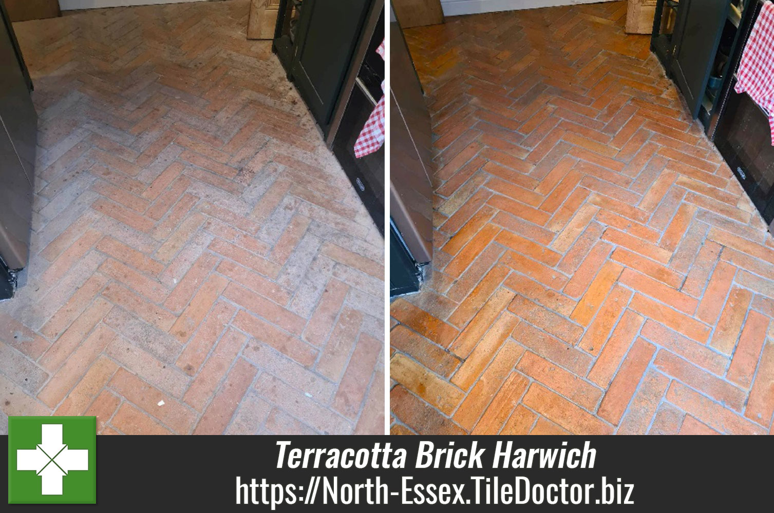 Terracotta Brick Tiled Kitchen floor Renovation Harwich